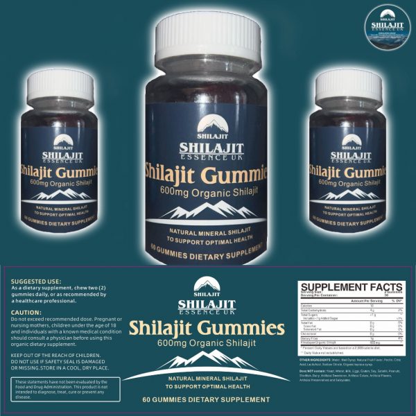 Shilajit Gummies Max Strength | Pure 100% Authentic Himalayan Origin 60 Gummies