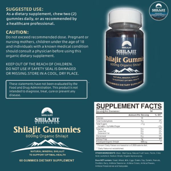 Shilajit Gummies Max Strength | Pure 100% Authentic Himalayan Origin 60 Gummies - Image 3