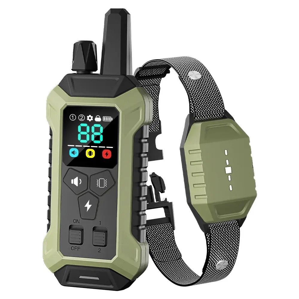 2000FT Electric Pet Dog Training E-Collar Anti-Bark Obedience Remote Control LCD (ARMY GREEN)