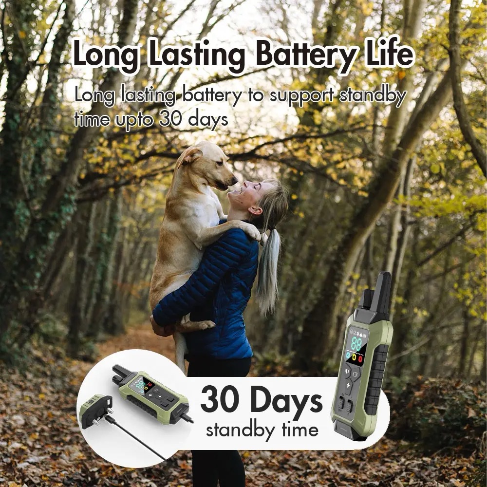 2000FT Electric Pet Dog Training E-Collar Anti-Bark Obedience Remote Control LCD (ARMY GREEN) - Image 6