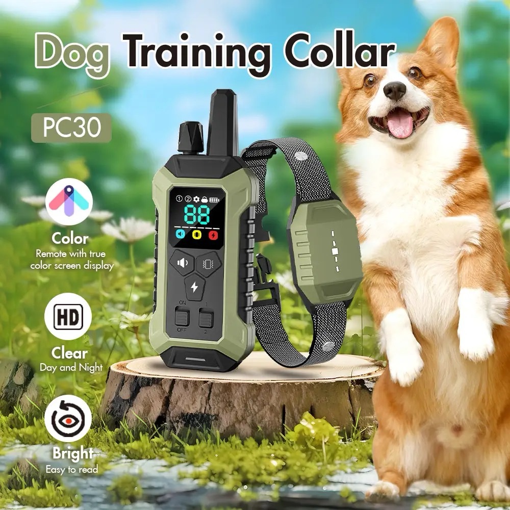 2000FT Electric Pet Dog Training E-Collar Anti-Bark Obedience Remote Control LCD (ARMY GREEN) - Image 5
