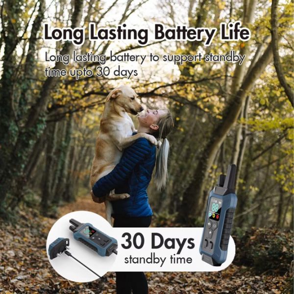2000FT Electric Pet Dog Training E-Collar Anti-Bark Obedience Remote Control LCD (BLUE) - Image 5