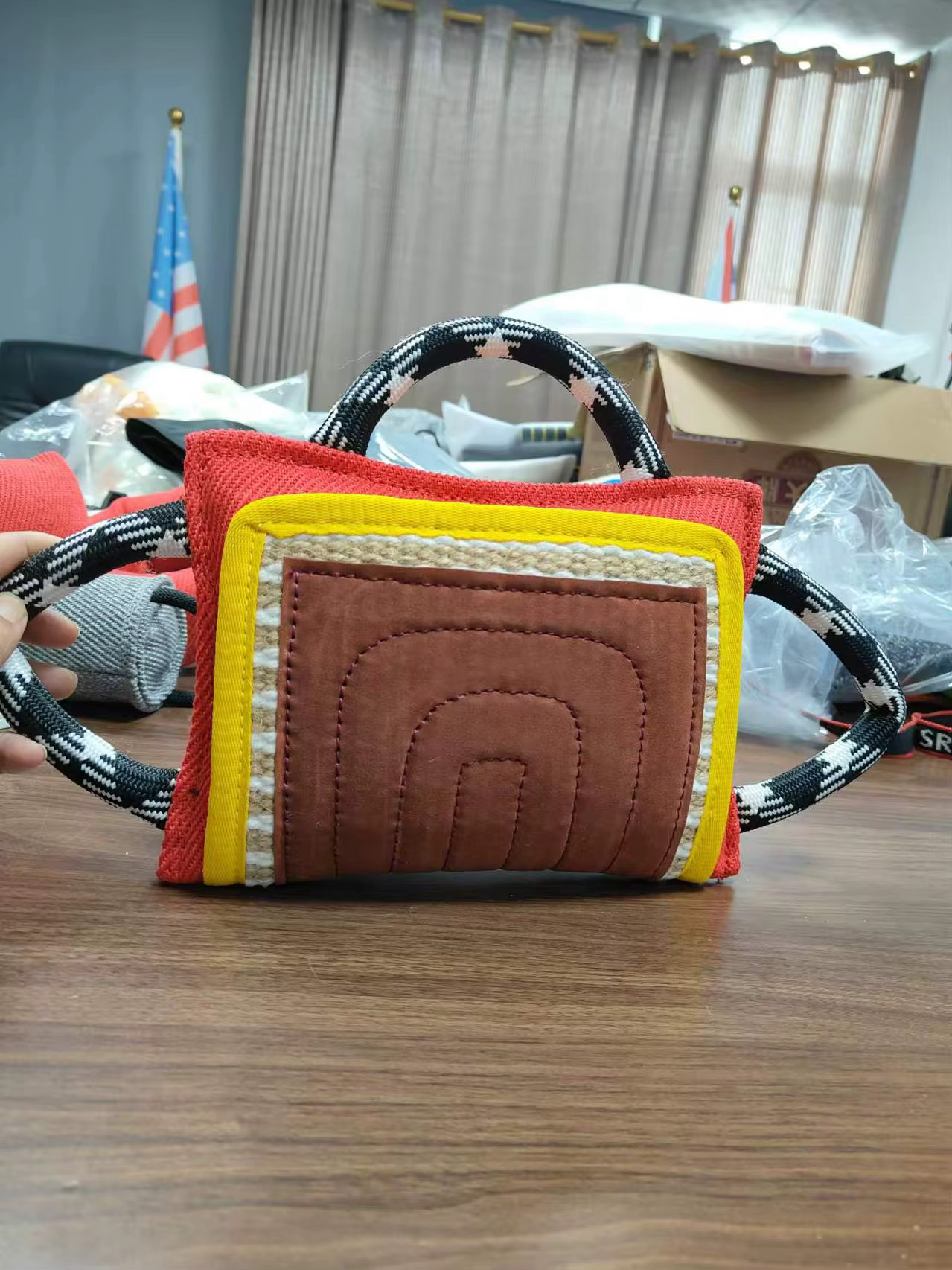 Durable Dog Bite Pillow Tug Toy with 3 Handles Interactive Biting Training Tug 3 layers